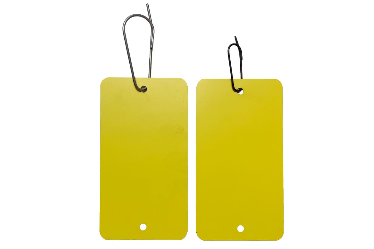 Metalen labels geel - 65 x 120mm (100 st)