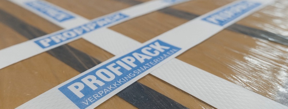 Bedrukt omsnoeringsband bij Profopack