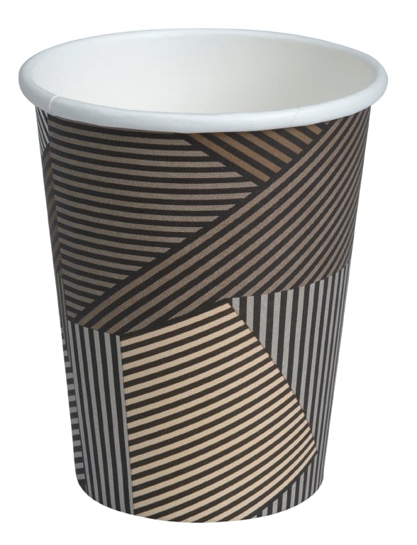 Kartonnen koffiebekers bruin Lines - 180ml (2500 st)