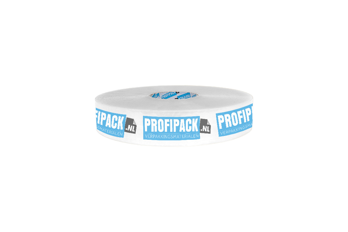 Bedrukte machinetape PP solvent - 50mm x 990m (3 kleuren)