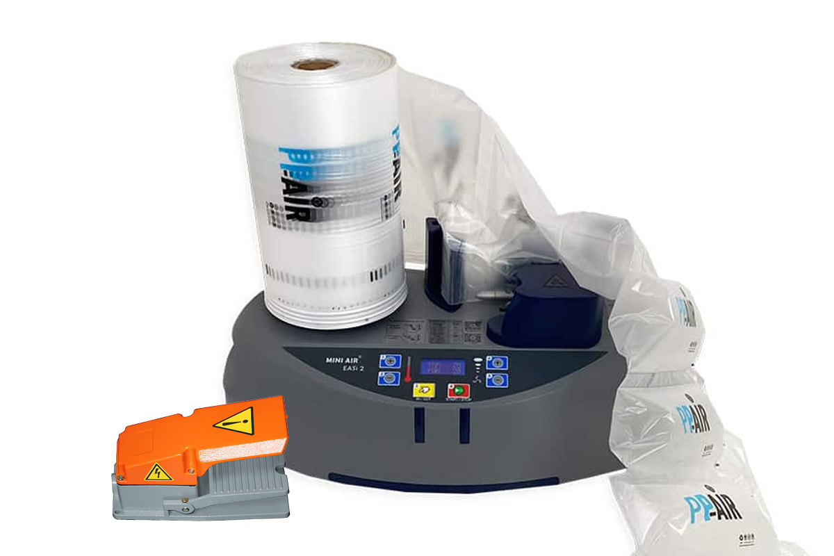 PP air luchtzakjes machine NANO 4 - met 2 rollen folie en voetpedaal
