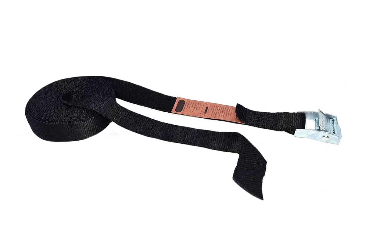 Bagagegordel spanband zwart + gesp - 25mm x 1m