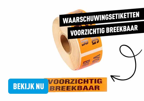 breekbaar pakketten versturen - waarschuwingsetiketten