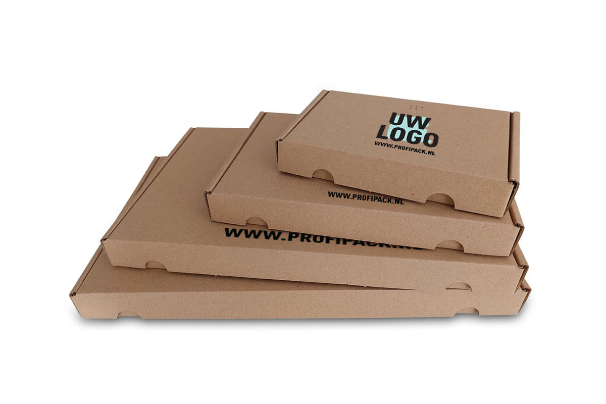 Brievenbusdoos bruin 1 zijde bedrukt - 220 x 155 x 27mm 