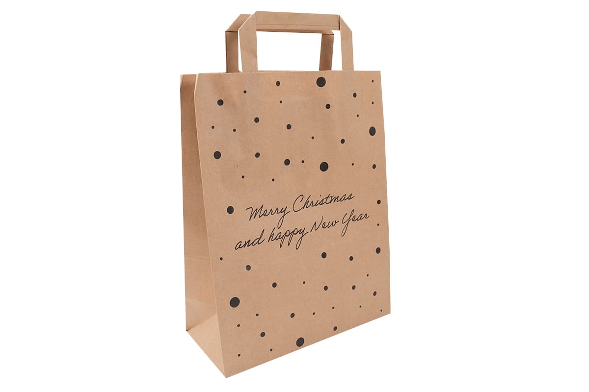 Papieren kerst draagtas - 260 x 170 x 345mm x 80gr 50st