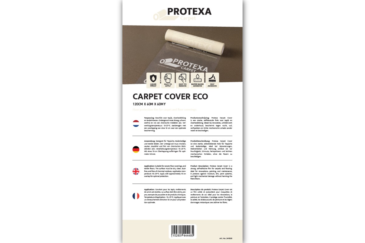 Protexa Tapijt Eco Afdekfolie zelfklevend - 120cm x 60m x 60my