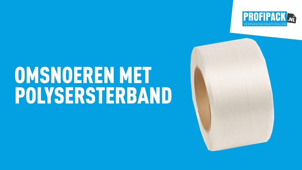 Polyesterband hotmelt wit - 19mm x 500m