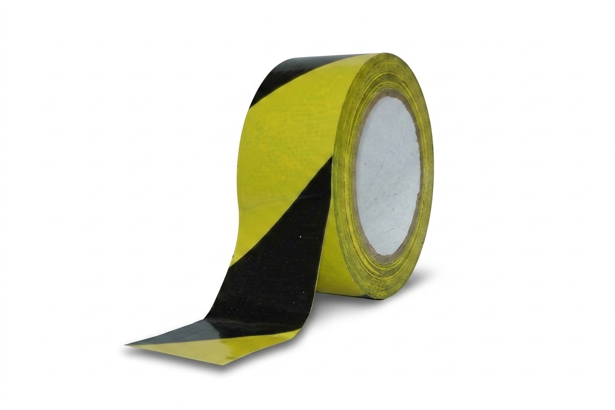 Afzetlint geel/zwart - 75mm x 500m