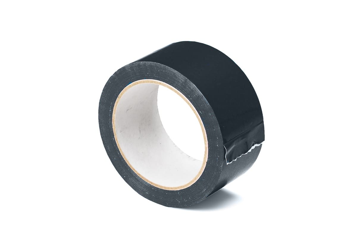 PVC tape transparant - 48mm x 66m zwart, 50.0000 millimeter