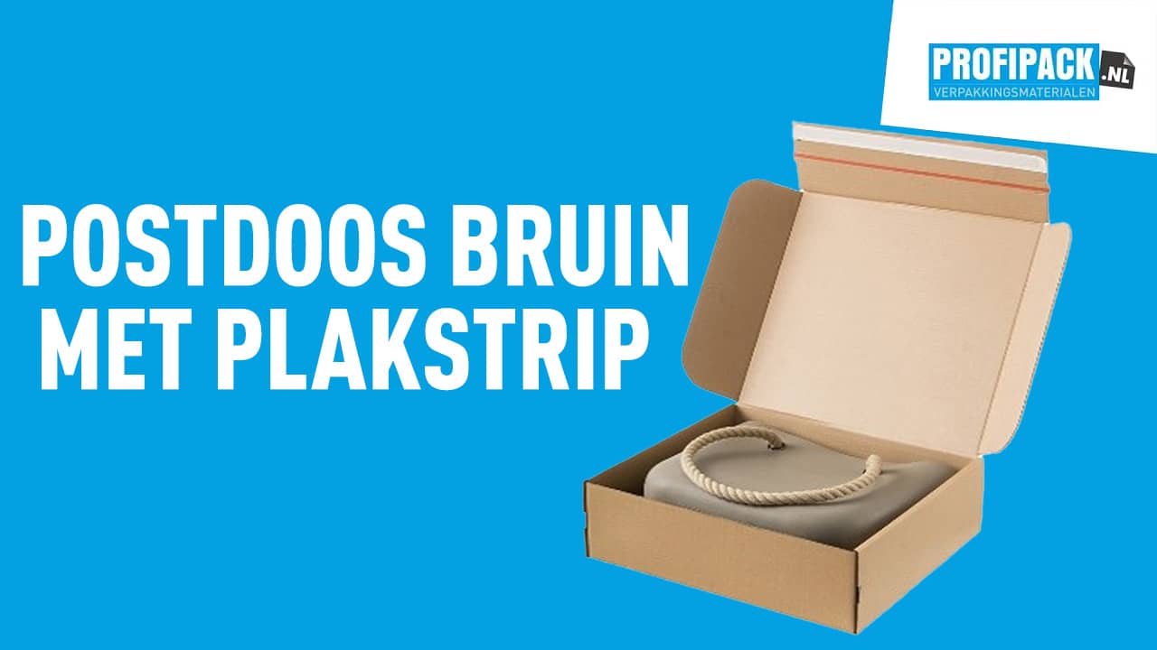 Postdoos bruin met plak- en afscheurstrip - 370 x 290 x 70mm