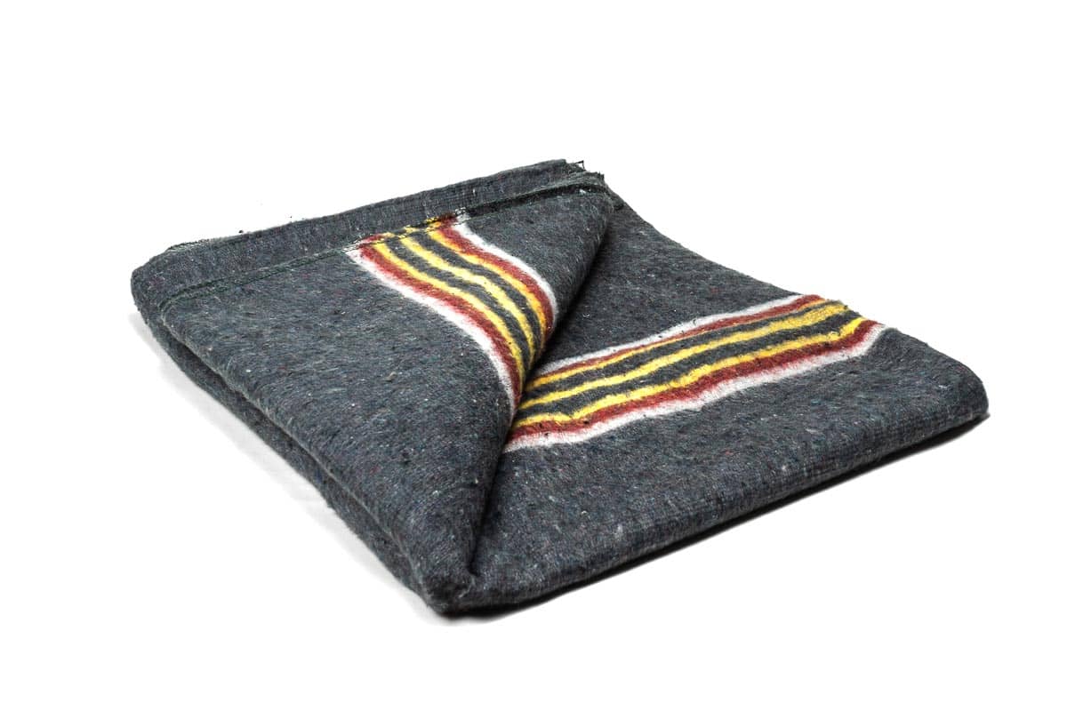 Verhuisdekens geweven gestreept rood/wit/geel - 150 x 200cm x 1350gr